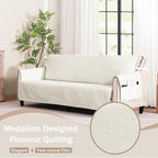 Soft Quilted Couch Cover with Pockets - Image 2