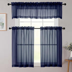 Cafe Curtains 36 Inch Length Tier 2 Pieces, Modern Soft Airy Sheer Kitchen - Image 8