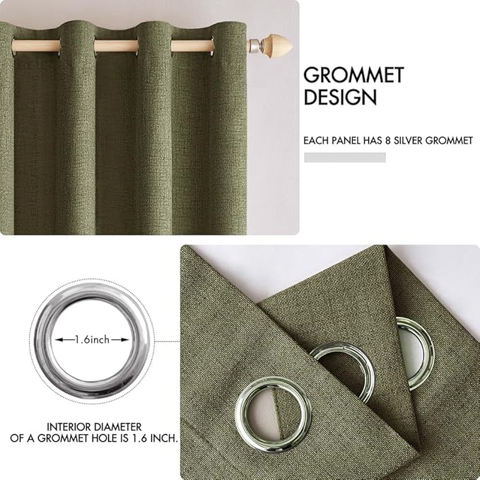 MIULEE 100% Blackout Linen Curtains - Image 4