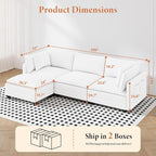 Vesgantti 109" L Shaped Cloud Sectional Couch, Comfy Corduroy Upholstered - Image 2