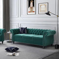Mid-Century 3 Seater Sofa, Velvet Couch by YUCHIATHSoulFurniture