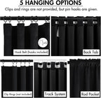 MIULEE Velvet Curtains 50W x 108L 2 Panels Black Blackout Curtains | Luxury - Image 2