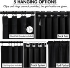 MIULEE Velvet Curtains 50W x 84L 2 Panels Black Blackout Curtains | Luxury - Image 2