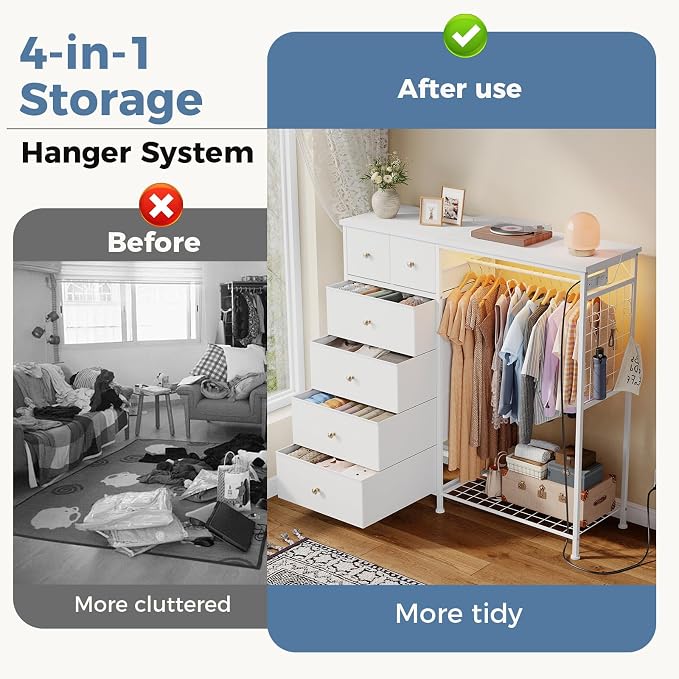 DUMOS White Dresser for Bedroom - Image 4