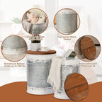Poofzy Farmhouse End Tables Set of 2, Galvanized Metal Decor Side Table - Image 4