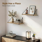 Afuly Floating Wall Shelves Rustic Wall Mounted Hanging Shelf Farmhouse Wall - Image 4