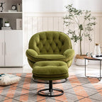 TRIPLE TREE Modern Swivel Accent Chair, Mid-Century Lounge Chair and Ottoman Set - Image 3