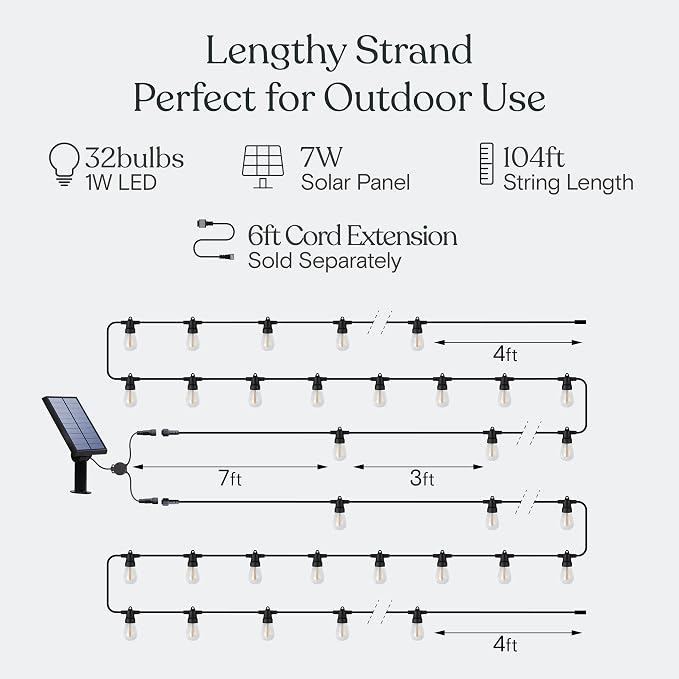 Brightech 104 FT Ambience Pro Solar Powered Outdoor LED String Lights - Image 5