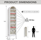 IFGET 71" Tall Arched Bookshelf, 8 Tiers Arch Bookcase - Image 2