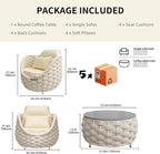 TWT 5-Piece Aluminum Patio Furniture Set, Olefin Armchairs - Image 2