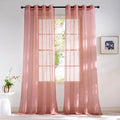 NICETOWN Living Room Coral Pink Sheer Curtains 96 inch Length, Grommet Airy by NICETOWN