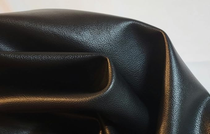 Black 0.9 mm Soft Faux Vegan PU Leather by The Yard Synthetic Pleather 0.9 mm - Image 4