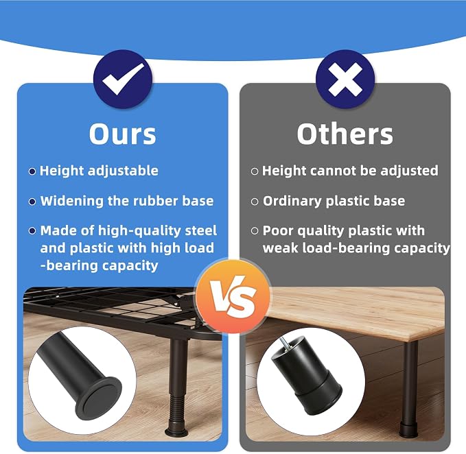 Adjustable 8-12 inch Bed Legs Metal Replacement Heavy Duty Leg M8 M10 Thread - Image 5