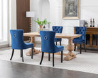 KCC Velvet Dining Chairs Set of 4, Upholstered High-end Tufted Dining Room Chair - Image 2
