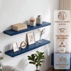 fuqing 40 Inch Floating Shelves | 6.7 Inch Deep Dark Blue Floating Shelves - Image 4