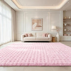 Pink Rabbit Plush Rug 6'x9', Fluffy Shaggy Area Rug - Image 2