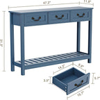 ChooChoo Console Table with 3 Drawers, Rustic Entryway Table, Narrow Long Sofa - Image 2