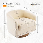 VINGLI 360°Swivel Accent Chairs Set of 2 - Image 2