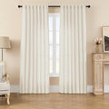 Joydeco Linen Curtains 2 Panel Set, Ivory on Linen Curtains 108 Inch Light by JOYDECO