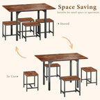 HUAHUU Dining Table Set for 4, Extendable Kitchen Table Chairs Set of 4 - Image 3