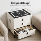 Smart Nightstand with Wireless Charging & Fingerprint Lock, 3-Drawer Bluetooth - Image 2