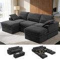 Upgrade Boneless Couch with Storage, Extra Deep&High Seat Modular Sectional by Unknown