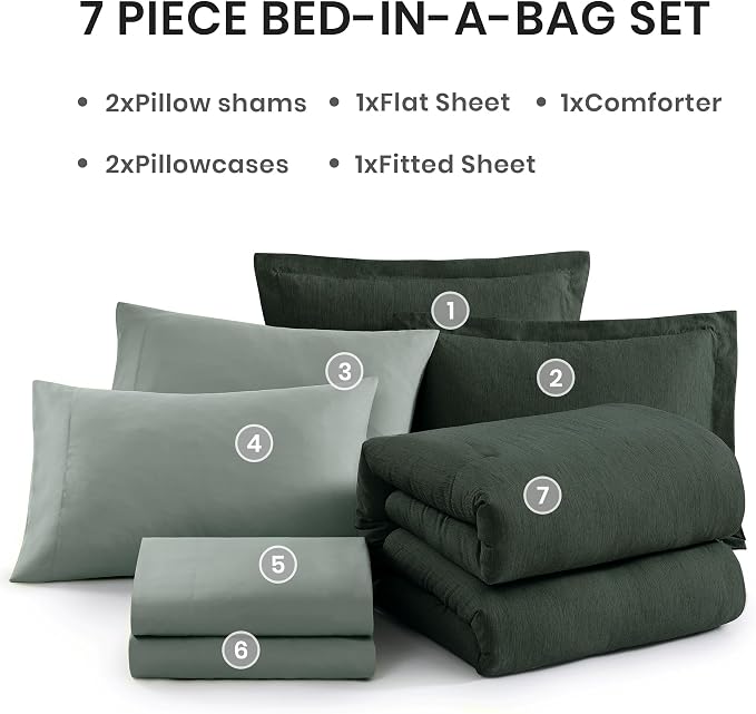 Monbix Full Size Comforter Set, Deep Forest Bedding Comforter - Image 7