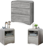 3 Piece Bedroom Set, Dresser and Nightstand Sets by SOLACEFURNITURE