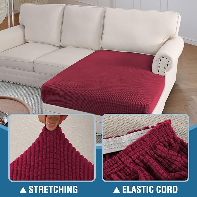 H.VERSAILTEX Sectional Couch Covers 1 Piece Chaise Slipcover L Shape Separate - Image 5