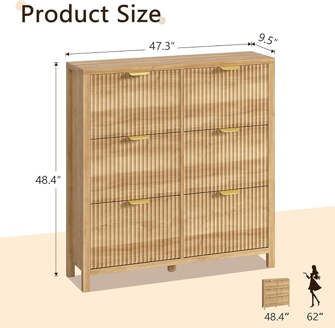 YOMILUVE 47.3" Shoe Cabinet Storage - Image 2