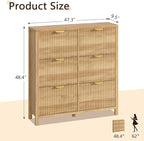 YOMILUVE 47.3" Shoe Cabinet Storage - Image 2