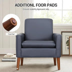Faux Leather Accent Chair Upholstered Living Room Arm Chair Comfortable Reading - Image 4