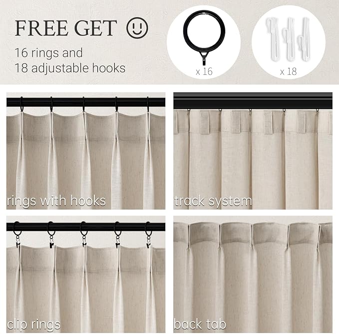 Pinch Pleated 92 Inch Curtains - Image 2