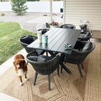 PURPLE LEAF Patio Dining Chair Set Modern Wicker Outdoor Furniture Seating - Image 9