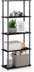 Furinno TURN-N-TUBE Storage Shelves, 5-Tier Book Shelf, Corner Shelf, Toolless by Furinno-FitsYourSpaceFitsYourBudget