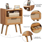 Lerliuo Rattan Nightstands Set of 2 - Image 9