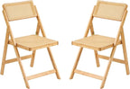 Furlide Rattan Folding Chairs, Modern Mid Century Dining Chairs Set of 2 by Furlide