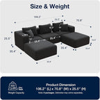 Avenco 106.2” U-Shaped Modular Sectional Sofa Couch - Image 2