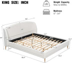 Christopher Knight Home Hazel King Size Bed Frame, Upholstered Platform Bed - Image 2
