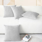 CaliTime Decorative Throw Pillow Covers 18 X 18 Inches Moonbeam Gray | Pack of 4 - Image 6