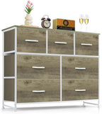 7-Drawer Dresser for Bedroom, Anti-Tip Wide Storage Organizer Fabric Chest of by SageNest