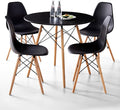 5-Piece Round Dining Table Set, Small 31.5" Kitchen Table Chairs Set of 4 Space by LECAFURHL