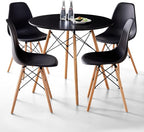5-Piece Round Dining Table Set, Small 31.5" Kitchen Table Chairs Set of 4 Space by LECAFURHL