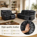 Recliner Sofa Set, 2 Piece Living Room Furniture Set, Leather Recliner Sofa - Image 5