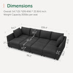 HONBAY Modular Sofa Sectional Sleeper Couch - Image 2