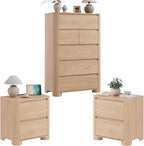 YANSNWO Modern Minimalist Dresser and Nightstand Sets 3 Piece Bedroom Set by YANSNWO