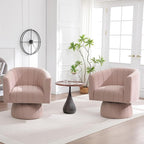 Swivel Accent Barrel Chair Set of 2, Cute Comfy Small Round 360° Arm Chair - Image 6