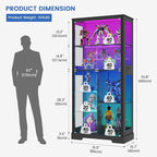 Gurexl Display Cabinet with Motion Sensor LED Lights, Glass Curio Cabinet with - Image 2