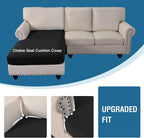 H.VERSAILTEX Sectional Couch Covers 1 Piece Chaise Slipcover L Shape Separate - Image 4