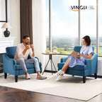 VINGLI Linen Fabric Accent Chairs Set of 2, Comfy Sofa Chair Living Room - Image 8